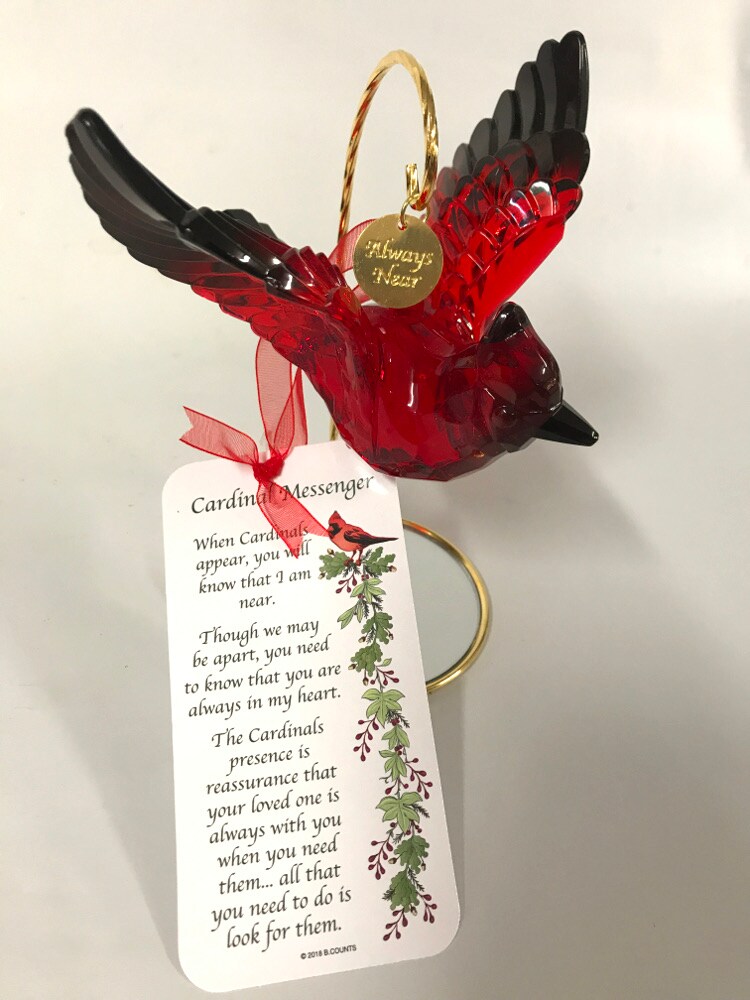 Cardinal Always Near Ornament